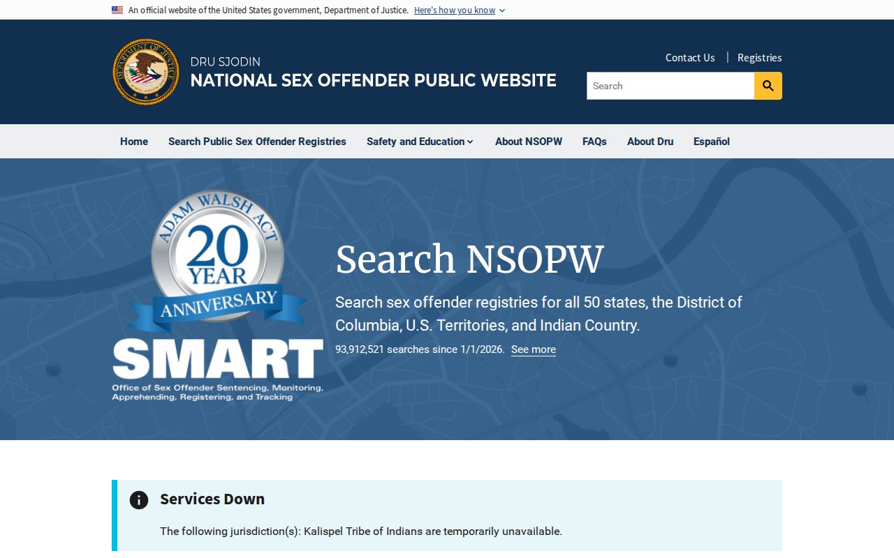 National registry search used with Runnels County sex offender records