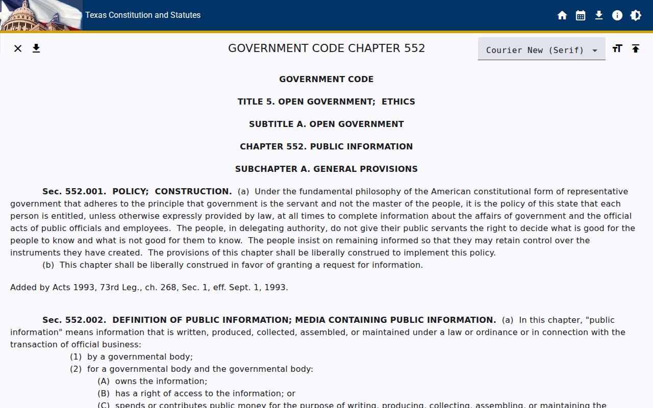 Texas Public Information Act for Runnels County registry records
