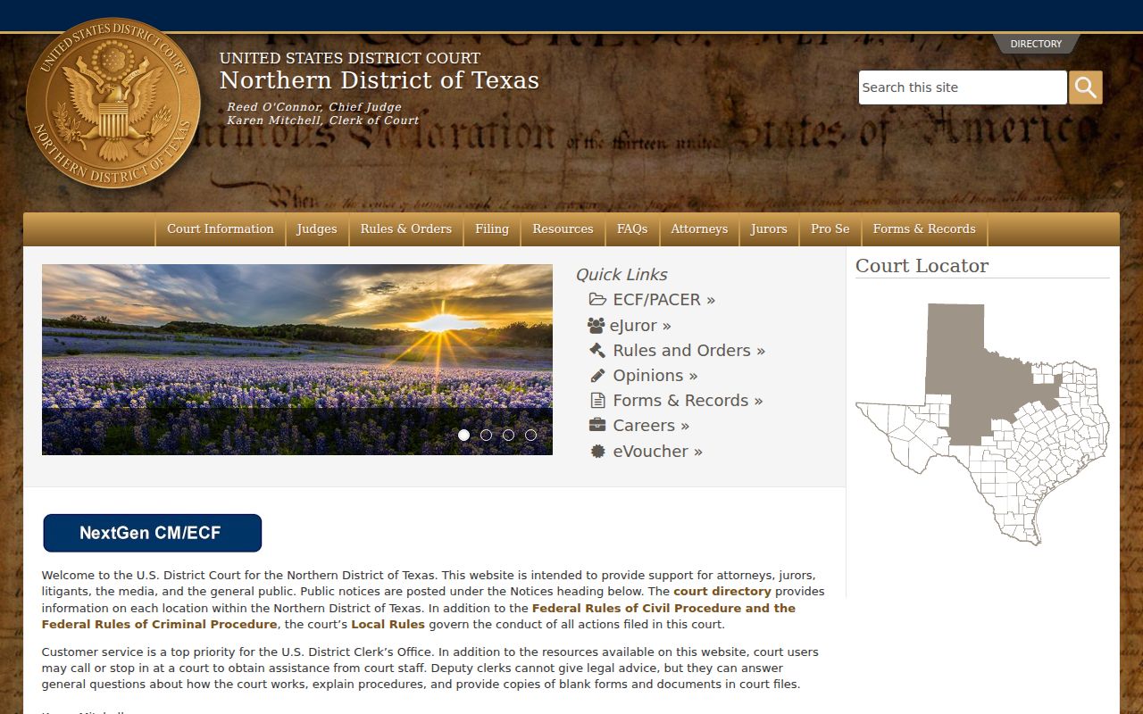 Runnels County criminal records source for the Northern District serving Miles