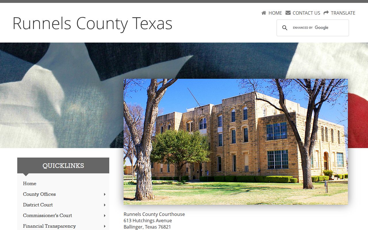 Runnels County criminal history official county directory